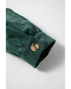 Skobeloff Corduroy Ruffle Tiered Buttoned O Neck Shirt - M