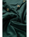 Skobeloff Corduroy Ruffle Tiered Buttoned O Neck Shirt - XL