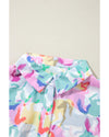 White Colorful Horse Printed Long Sleeve Button Up Casual Shirt - M