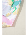 White Colorful Horse Printed Long Sleeve Button Up Casual Shirt - M