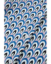 Sky Blue Abstract Print Shirred Cuff Buttoned Oversized Shirt - XL
