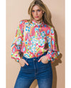 Multicolour Abstract Printed Long Sleeve Casual Shirt - S