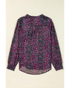 Grape Wine Polka Dot Printed Buttoned Casual Shirt - M