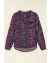 Grape Wine Polka Dot Printed Buttoned Casual Shirt - M