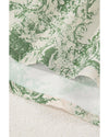 Green Landscape Print Tied 3/4 Sleeve Shirt with Sash - L