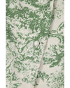 Green Landscape Print Tied 3/4 Sleeve Shirt with Sash - M