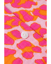 Rose Leopard Printed Button Up Loose Shirt - L