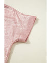 Delicacy Metallic Buttoned Loose Fit Short Sleeve Shirt - L