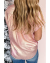 Delicacy Metallic Buttoned Loose Fit Short Sleeve Shirt - XL