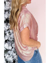 Delicacy Metallic Buttoned Loose Fit Short Sleeve Shirt - XL