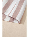 Khaki Stripe Casual Button Down Sleeveless Shirt - M