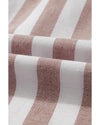 Khaki Stripe Casual Button Down Sleeveless Shirt - M