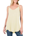 Apricot Spaghetti Strap V-Neck Flowy Tunic Tank Top - M