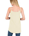 Apricot Spaghetti Strap V-Neck Flowy Tunic Tank Top - M