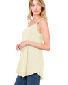 Apricot Spaghetti Strap V-Neck Flowy Tunic Tank Top - M