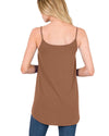 Chestnut Spaghetti Strap V-Neck Flowy Tunic Tank Top - 3XL