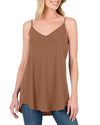 Chestnut Spaghetti Strap V-Neck Flowy Tunic Tank Top - XL