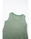 Sea Green Scoop Neck Waffle Knit Flowy Vest - S