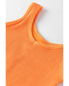 Grapefruit Orange Ribbed Seamless Cropped Tank Top - XL