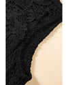 Black Guipure Lace Crochet Keyhole Back Tank Top - L