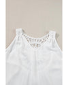 White Bohemian Crochet Patchwork Sleeveless Tunic - S