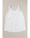White Bohemian Crochet Patchwork Sleeveless Tunic - S