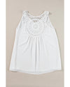 White Bohemian Crochet Patchwork Sleeveless Tunic - S