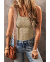 Smoke Gray Floral Jacquard Square Neck Tank Top - 2XL