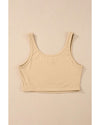 Apricot Ribbed Knit Sheath Sleeveless Crop Top - M