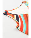 Multicolour Wavy Striped Buttoned V Neck Tank Top - XL