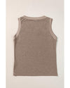Simply Taupe Ribbed V Neck Tank - M
