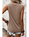 Simply Taupe Ribbed V Neck Tank - S