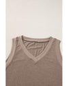 Simply Taupe Ribbed V Neck Tank - S