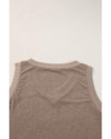 Simply Taupe Ribbed V Neck Tank - S