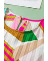 Multicolour Geometric Printed Pleated Shift Tank Top - M