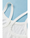 White Athletic Ribbed Cropped Cami Top - L