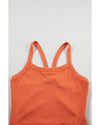 Grapefruit Orange Athletic Ribbed Cropped Cami Top - L