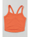 Grapefruit Orange Athletic Ribbed Cropped Cami Top - L