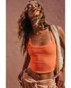 Grapefruit Orange Athletic Ribbed Cropped Cami Top - L