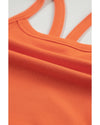 Grapefruit Orange Athletic Ribbed Cropped Cami Top - M