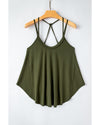 Jungle Green Exposed Seam Detail Double Straps Tank Top - L