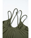 Jungle Green Exposed Seam Detail Double Straps Tank Top - L
