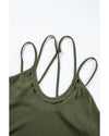 Jungle Green Exposed Seam Detail Double Straps Tank Top - L