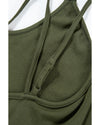 Jungle Green Exposed Seam Detail Double Straps Tank Top - S