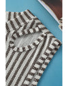 Gray Striped Cutout Twist Front Tank Top - M