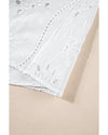 White Embroidery Patterned Knotted Straps V Neck Tank Top - XL