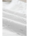 White Embroidery Patterned Knotted Straps V Neck Tank Top - XL