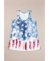 Blue Vintage Washed Flag Print Shift Tank Top - L