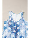 Blue Vintage Washed Flag Print Shift Tank Top - L