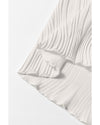 White Solid Color Wavy Textured Round Neck Tank Top - XL